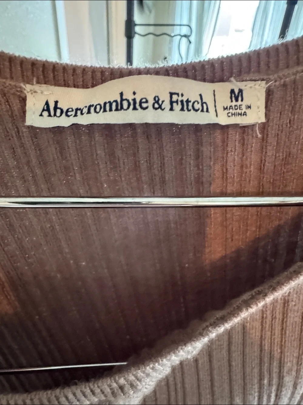 Abercrombie & Fitch Brown Ribbed Maxi Dress